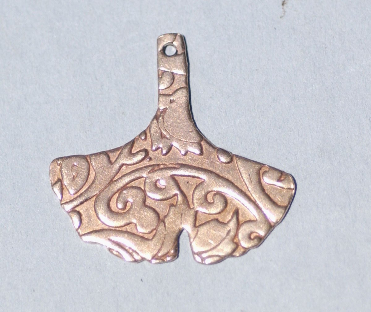 Copper Blank Ginkgo Biloba Leaf - Leaves - Fall Greenery   30mm x 28mm 20g Cutout for Enameling Stamping Texturing Blanks
