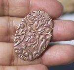 Lotus Flower Pattern Oval 34mm x 22mm  Blanks Shape for Enameling Stamping Texturing Variety of Metals