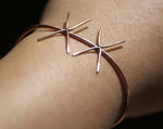 Solid Copper Cuff Bracelet with 4 Prongs - Two Claws for Jewelry Making Supplies