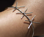 Solid Nickel Silver Cuff Bracelet with 4 Prongs - Three Claws for Jewelry Making Supplies