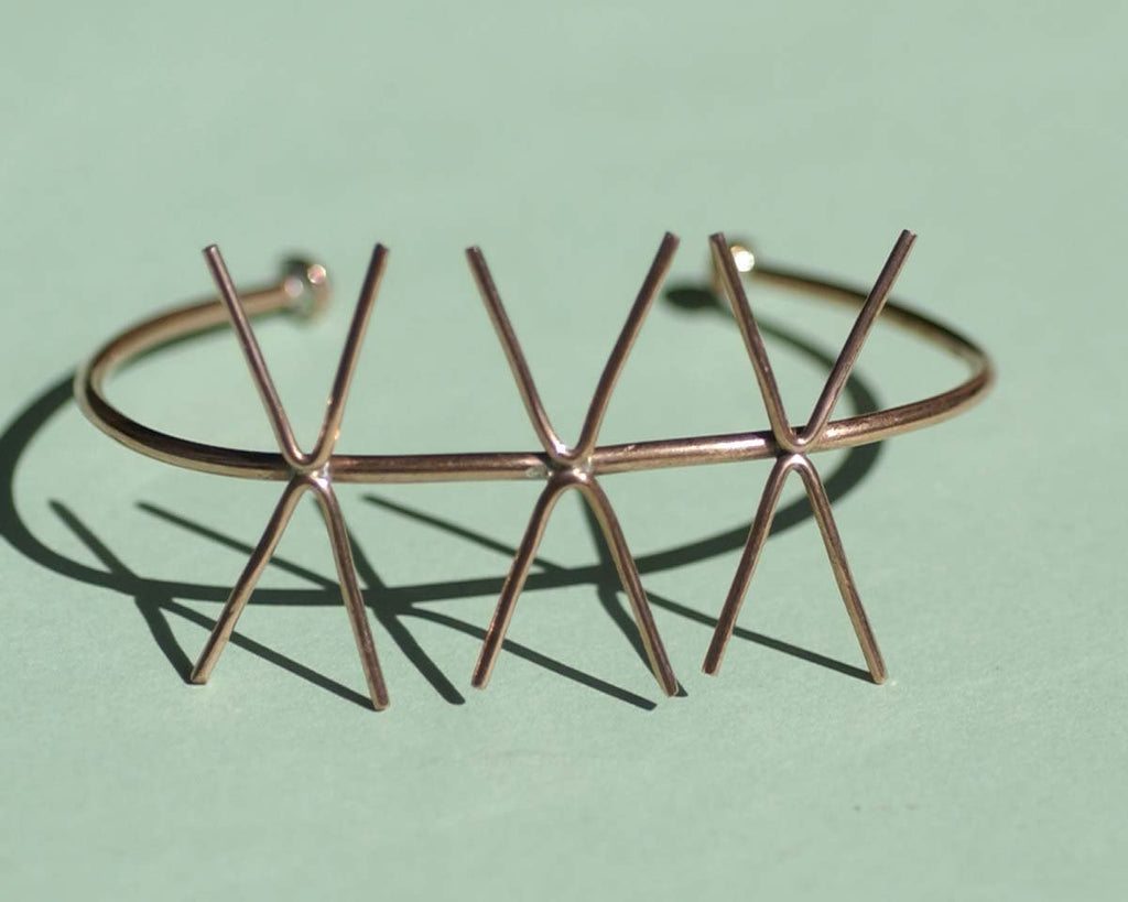 Copper Cuff Bracelet with 4 Prongs - Three Claws for Jewelry Making Supplies