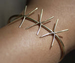 Solid Bronze Cuff Bracelet with 4 Prongs - Three Claws for Jewelry Making Supplies