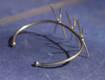 Solid Bronze Cuff Bracelet with 4 Prongs - Three Claws for Jewelry Making Supplies