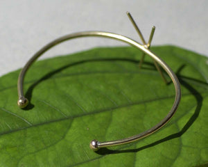Solid Bronze Cuff Bracelet with 4 Prongs Claw for Jewelry Making Supplies