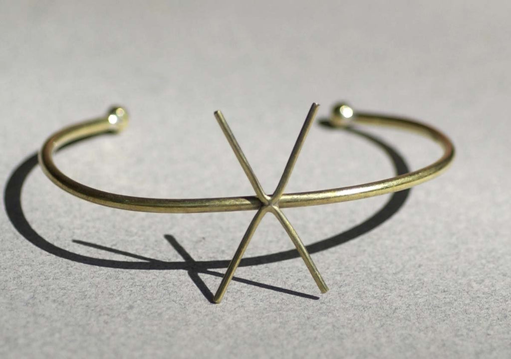 Solid Brass Cuff Bracelet with 4 Prongs Claw for Jewelry Making Supplies