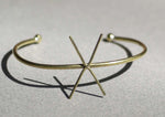 Solid Brass Cuff Bracelet with 4 Prongs Claw for Jewelry Making Supplies