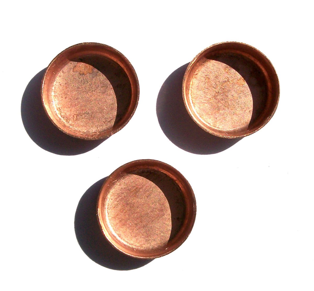 Bezel Cups Round 26G 14.8mm OD 3.3mm tall for Enameling Soldering Stamping Jewelry Making Supplies, Variety of Metals - 6 Pieces