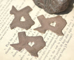 Texas State with Perfect Heart Blanks Cutout for Metalworking Stamping Texturing Blank Variety of Metals