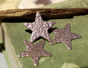 Star 31mm Antique Hammered Cutout Blanks for Enameling Metalworking Soldering Stamping Texturing Blank - Variety of Metals