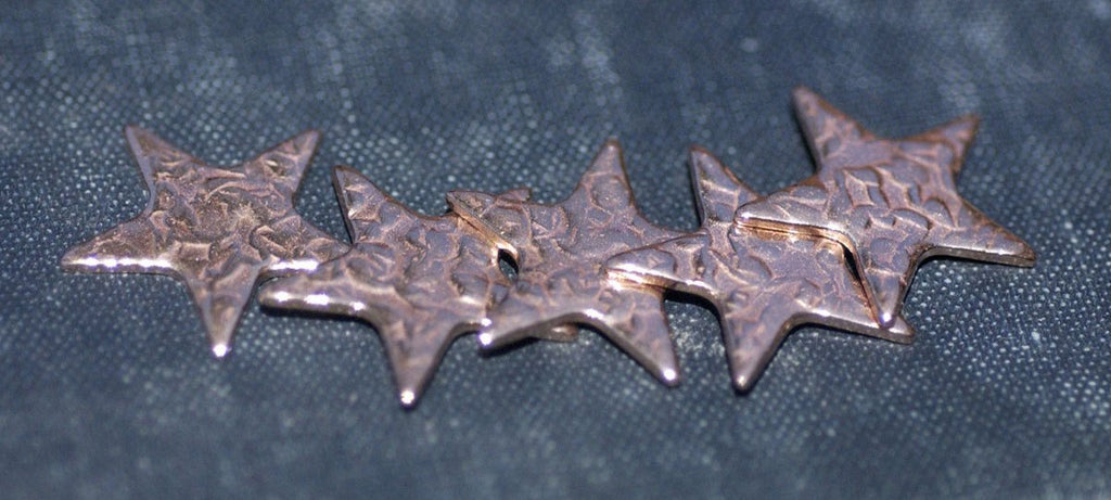 Stars 17mm Antique hammered Cutout for Enameling Stamping Texturing Soldering Blanks - Variety of Metals 6 Pieces