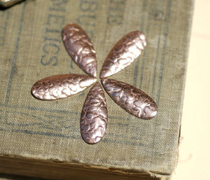 Teardrop Curved Leaf 25mm x 10mm Antique Hammered Blank Cutout for Enameling Stamping Texturing -Variety of Metals.