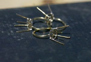 Brass Ring Handmade Soldered Prongs For Stones or Whatever size-Variety
