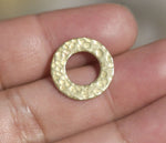 Hammered Donut Circle Round 15mm Blank Cutout for Metalworking Stamping Enameling Blanks - Variety of Metals