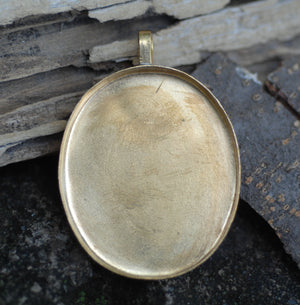 Bezel Cup Pendant for Resin Jewelry - Large Oval Pendant 50mm by 36mm
