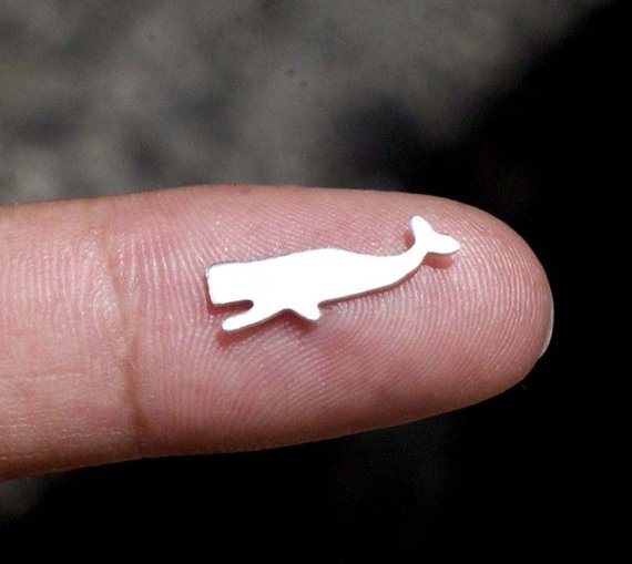 Tiny metal Whale blanks, Larger size