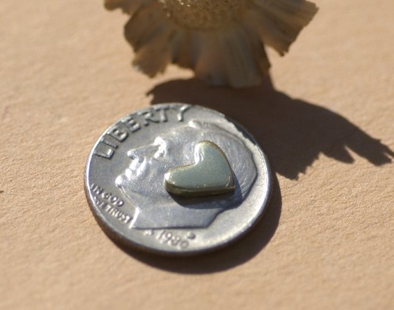 Tiny Lopsided Heart metal blanks, Small heart blank 7mm
