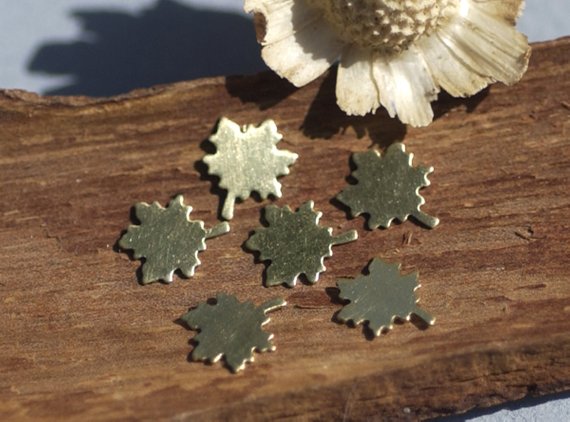 Tiny metal Maple Leaf blanks