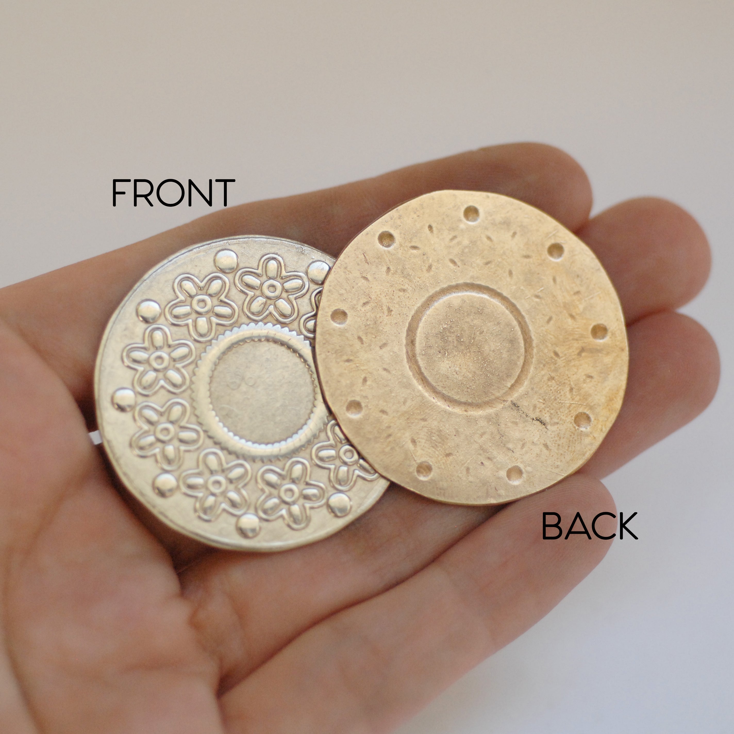 Patterned Disc Textured round disc, patterned pendant disk, 1 5/8