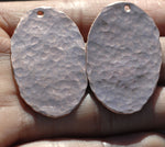 Hammered Handmade Oval 35mm x 22mm Blank Cutout with Hole for Enameling Stamping Texturing - Variety of Metals - 4 pieces