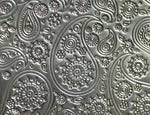 paisley pattern textured sheet metal in nickel silver