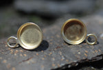 Round Stud Earrings with Bezel Cups for Resin Jewelry