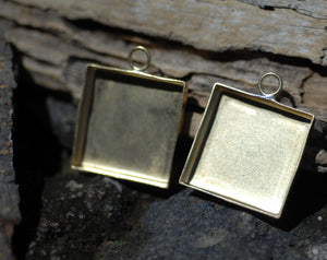 Bezel Cup Setting for Resin Jewelry - Square Charms 26mm by 21mm