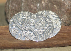 Sterling Silver Paisley Textured Disc 25mm 26g