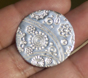 Sterling Silver Paisley Textured Disc 25mm 26g