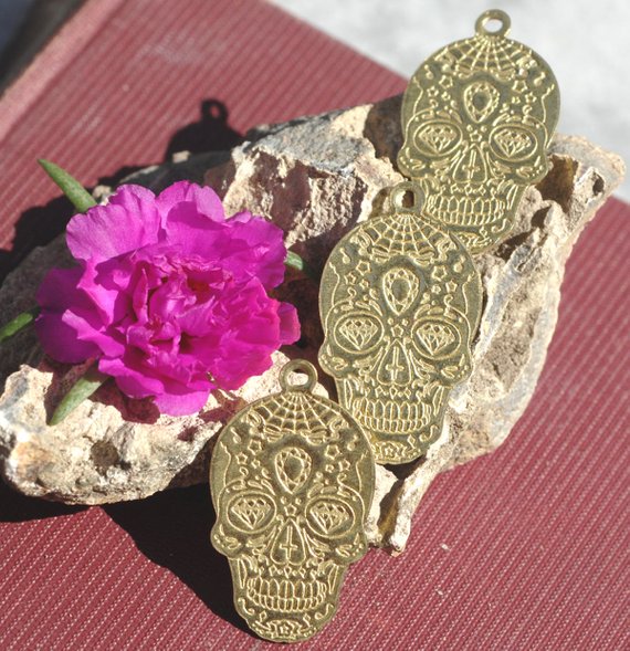 Sugar skull pendant for day of the dead dia de muertos