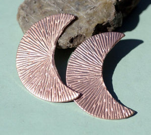 Crescent Moon Textured Metal Blank for Layered Pendants, or Earrings