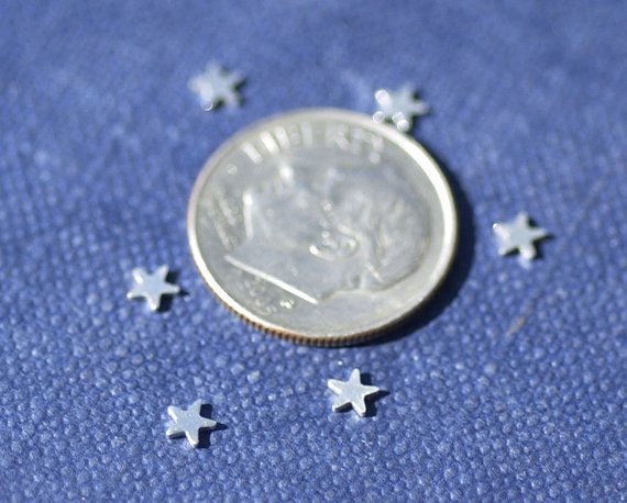 Tiny Metal Stars 3mm, Classic Mini Star Blanks